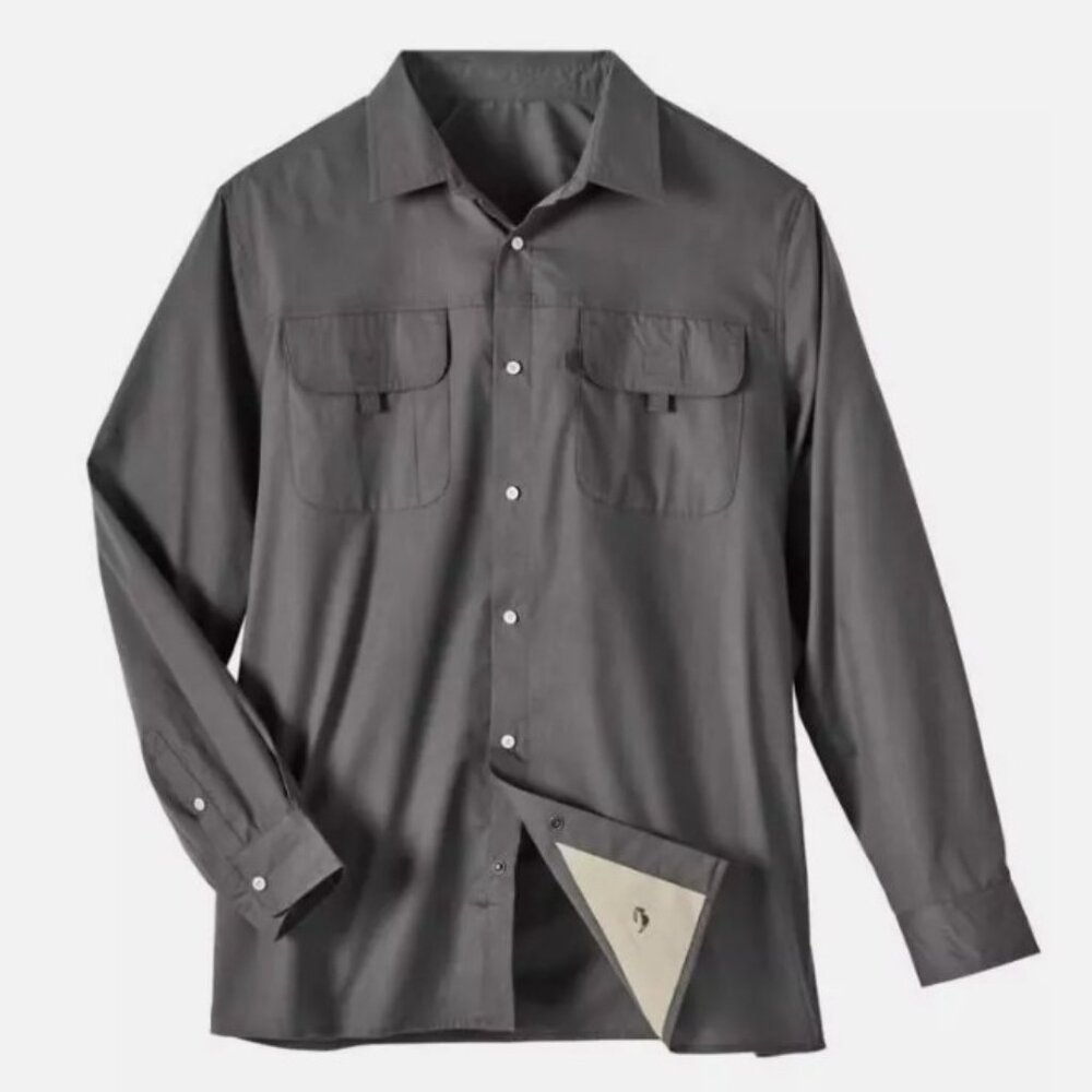 NEW Mens Choose Sz 4X or Medium Casual or Dress Dark Gray Snap Front Shirt